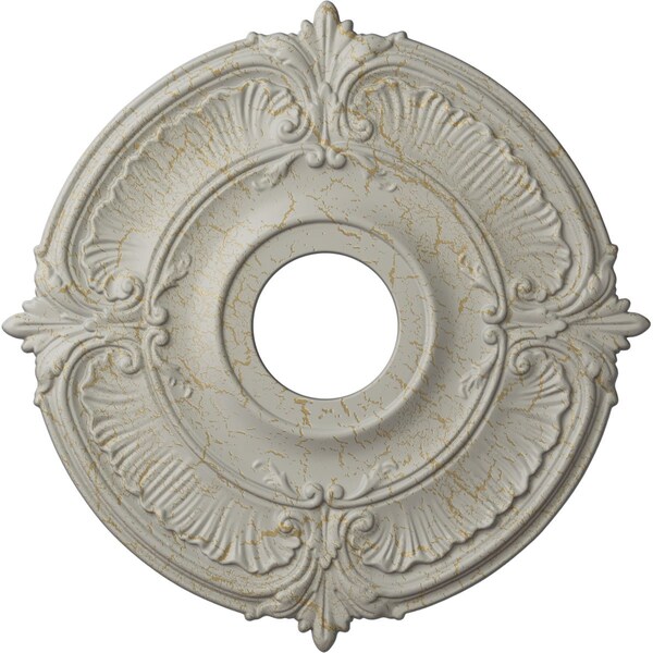 Ekena Millwork Attica Ceiling Medallion (Fits Canopies up to 5"), 18"OD x 4"ID x 5/8"P, Pot of Cream Crackle CM18ATPCC - main